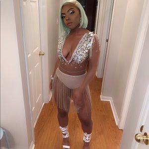 Custom made rhinestone dress